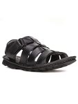 Bata Mens Pu Step Black Flat Sandal – 7 Uk (864-6714)