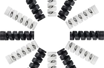 Striff 25 Pieces Highly Flexible Silicone Cable Protectors, Charger Cable Protector, Charger Protector, Wire Protector, Cable Protector, Charging Cable Protector (Black & White)