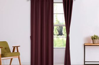 Amazon Brand – Solimo 100% Solid Cotton Long Door Curtains, 9 Feet (Set Of 2), Maroon, Rod Pocket Curtains