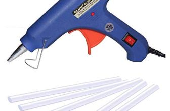 Glun20W 20Watt Mini Blue 7 Mm Hot Melt Glue Gun With 5 Sticks (Blue, 5)
