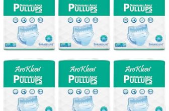 Arokleen Premium Adult Pull-Up Diaper Pants Large Size, 60 Count | Waist Size 75-140 Cm | 30″-55″ Inches | Unisex | High Absorbency | Leak-Proof Protection Pack Of 6
