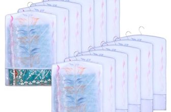 Kuber Industries Hanging Saree Cover | Non-Woven Brush Painting Pattern Saree Cover | Saree Covers For Home | Saree Cover With Small Transparent View | Pack Of 12 | Gray