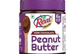Dabur Real Health Dark Chocolate Peanut Butter -Creamy| High Protein With 6G Protein Per Serve| For Fitness Conscious | Zero Trans Fat | Gluten Free – 350G