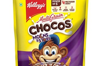 Kellogg’S Multigrain Chocos Moons & Stars 1.2Kg | High In Calcium & Protein,Essential Vitamins,Iron & Immuno Nutrients , Source Of Fibre | Breakfast Cereal For Kids