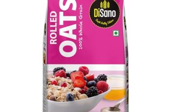 Disano Rolled Oats 1Kg, Jumbo Oats, 100% Whole Grain, High In Protein & Fibre, Healthy Breakfast Cereal