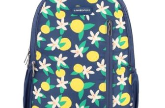 Lavie Sport Lime 26L Floral Printed School Backpack For Girls (Navy)