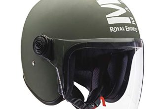 Royal Enfield Open Face Mlg Helmet With Clear Visor Matt Battle Green, Size: Xl(61-62Cm)