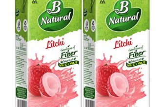 B Natural Litchi Juice 1L, (Pack Of 2)