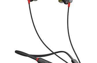 Infinity – Jbl Glide 120, In Ear Wireless Earphones With Mic, Deep Bass, Dual Equalizer, 12Mm Drivers, Premium Metal Earbuds, Comfortable Flex Neckband, Bluetooth 5.0, Ipx5 Sweatproof (Black & Red)