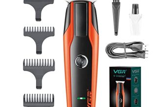 Vgr V-999 Professional Rechargeable Cordless Beard Hair Trimmer Kit With Dual Motor, Guide Combs Brush Usb Cord For Men, Family Or Pets Rechargeable Li-Ion Battery 120 Minutes Runtime