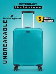 Metronaut Hero 20 Inch Teal Premium Pp Hard-Sided Luggage Trolley With Number Lock Cabin Suitcase 4 Wheels – 20 Inch