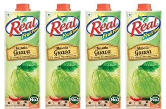 Real Masala Guava Fruit Juice-1L (Pack Of 4) | No Added Preservatives, No Artificial Colours & Flavours | Goodness Of Best Guavas With Chatpata Masala | Daily Dose Of Fruit Nutrition | Tasty, Refreshing & Energizing Fruit Drink
