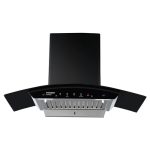 Crompton Intellimotion 90 Cm Curved Glass Kitchen Chimney With Auto-Clean & 990 M³/Hr Suction | Silent Kitchen Chimney With Baffle Filter, Motion Sensor And Touch Control (Black)