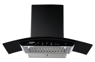 Crompton Intellimotion 90 Cm Curved Glass Kitchen Chimney With Auto-Clean & 990 M³/Hr Suction | Silent Kitchen Chimney With Baffle Filter, Motion Sensor And Touch Control (Black)