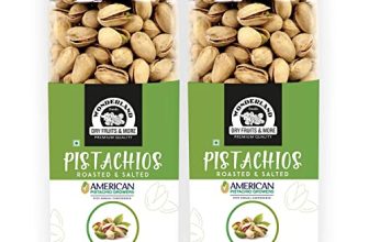 Wonderland Foods Dry Fruits | American California Roasted & Salted Jumbo Pistachios (Pista) 1Kg (500Gx2) Jar Combo Pack | Super Crunchy & Delicious Healthy Snack | Vitamins & Minerals Rich
