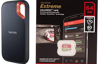 Sandisk 2Tb Extreme Portable Ssd 1050Mb/S R, 1000Mb/S W,Upto 2 Meter Drop Protection & Typec Smartphone Compatible, 5Y Warranty, External Ssd & Extreme Microsd Uhs I Card 64Gb, Usb