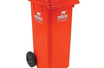 Nilkamal Dustbin | 120 Liter | Color Options Available | Dustbin With Wheels | Outdoor Garbage Cans | Big Dustbin With Lid Outdoor | Big Extra Large Size Dustbin For Outdoor | Red