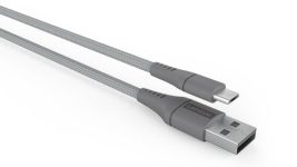 Lenovo Micro Usb Tangle-Free Aramid Fiber Braided 1M Cable With 4A Charging & 480 Mbps Data Transmission, Certified 10000+ Bend Lifespan, Metallic Grey