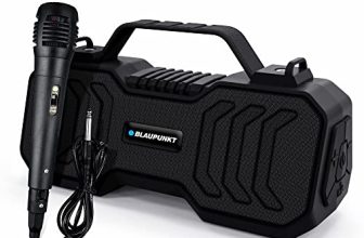 Blaupunkt Atomik Bb20 Wireless Bluetooth Party Speaker 20W With Dual Passive Radiator I 1500Mah Battery I Deep Bass I Karaoke With Mic I Usb I Tws I Aux I Outdoor Speaker With Carrying Strap(Black)