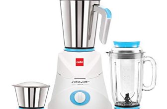Cello Grind-N-Mix Ertiga Mixer Grinder, 750 Watts, 2 Stainless Steel Jar And 1 Juicer Jar, Blue