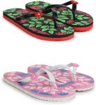 Footox Women Slippers for Women | Slides for Women | Clogs for Women | Flipflop for Women Slippers(Black, Red, White , 5)