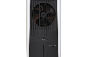 Kenstar Tall Boy Hc 70 Re Desert Air Cooler For Home – Honeycomb Cooling Pads, Humidity Control (70L, 170 Watts) Black & White