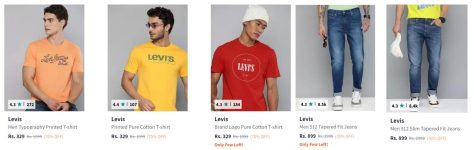 Myntra Loot : Flat 70% Off On Levi’s Clothing.Jeans : Tshirts : Shirts : Sweatshirts : Jackets : Trousers : Shorts :