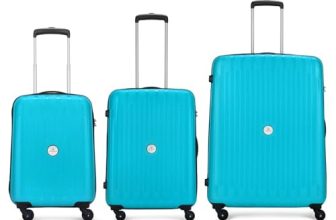 Aristocrat Polypropylene Armstrong 3 Pc Set 4 Spinner Wheels Trolley Bags For Travel Hardcase Luggage, Lightweight Bag With Combination Lock (Teal Blue)(55, 65 & 75) Cm, Small,Medium & Large