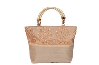 Prettykraftswomen’S Cotton Mini Handbag_Beige