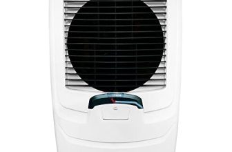 Hindware Smart Appliances Snowcrest Cruzo 52L Inverter Compatible Desert Air Cooler With Woodwool Pads (Black & White) |Desert Cooler