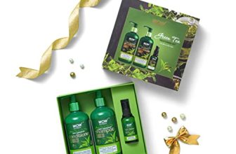 Wow Skin Science Green Tea Restoring Gift Kit For Men & Women | Premium Luxury Gift Set | Diwali Gift Kit | Skin & Hair Care | Shampoo, Conditioner, Face Serum | Combo Pack Of 3