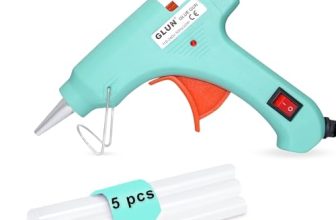 20 Watt Glue Gun Peach Colour With 7Mm Glue Sticks 6 Inch, On And Off Switch Button, Led Indicator, Transparent Glue Sticks For Craft Specialist And Diy Works (20W 5 Sticks)