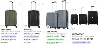 Loot : Aristocrat Luggage Starts @1099.Pack Of 2 from 2249 : Pack Of 3 from 3799 :