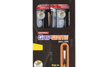Nataraj Gripwrite Ball Pen Black | Attractive Body Coloures & Look | Comfortable Grip For Stress Free Writing | Smudge Resistant | Use For School, College Students & Office Person | 10 Pcs Pack