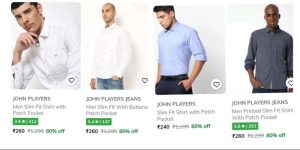 Ajio Loot : John Player Men’s Shirt Starts @260