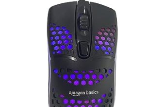 Amazon Basics Wired Gaming Mouse With Rainbow Backlight I 4 Preprogrammed Buttons I 3600 Dpi I 1.5 Cable I Colour- Black & Honey Combo Design