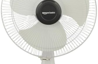 Amazon Basics High-Speed Table Fan I 3 Adjustable Fan Speeds | Rust Resistant Body | Rpm 2100 | 400Mm Sweep Length (White)