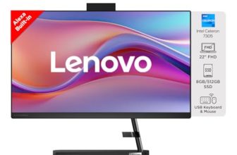 Lenovo Ideacentre Aio 3 Intel Celeron 7305 22″ Fhd Ips 3-Side Edgeless All-In-One Desktop With Alexa Built-In (8Gb/512Gb Ssd/Win11/Hd 720P Camera/Usb Wired Keyboard & Mouse), F0Gg0061In