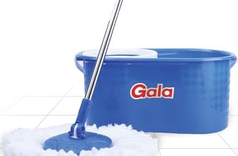 Gala Aqua Spin Mop With 4 Wheels & Big Bucket With 2 Microfiber Refills, Floor Cleaning Mop With Bucket, Pocha For Floor Cleaning, Mopping Set (White And Blue)