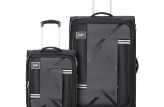 Skybags Zen Set Of 2 (58 Cm+70 Cm) Check-In Trolley Bag | Soft-Sided Luggage For Travel | 5-Year International Warranty (Black)