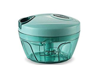 Pigeon Polypropylene Mini Handy And Compact Chopper With 3 Blades For Effortlessly Chopping Vegetables And Fruits For Your Kitchen (12420, Green, 400 Ml)