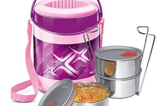 Milton Econa Deluxe 3 Stainless Steel Containers With Steam Vent 260 Ml Each, Pu Insulated, Hot & Cold Leak-Proof Lunch Box For Office, College, Picnic, Pink