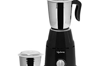 Lifelong Mixer Grinder For Kitchen – 2 Jars 500 Watt – Mixie With Mini Jar For Chutney & Liquidizing Jar Used As Wet Grinder & Blender For Milkshake, Smoothie, Puree -Stainless Steel Blades (Llmg93)