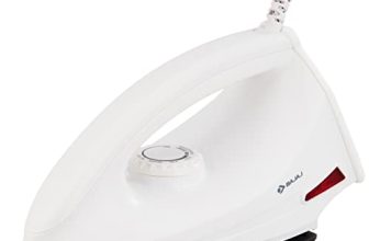 Bajaj Dx-6 1000W Dry Iron With Advance Soleplate And Anti-Bacterial German Coating Technology, White