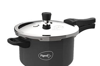 Pigeon Aluminium Hard Anodised Induction Base Pressure Cooker Outer Lid (Black, 5 L)
