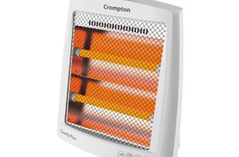 Crompton Comfy Plus 800 Watt Quartz Room Heater With 2 Heat Setting | Handle To Carry | Neon Lamp Indicator