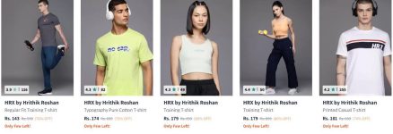 Myntra Loot : Upto 83% Off On HRX Clothing.Men’s : T-Shirt : Trackpants : Shorts : Sweatshirts : Jackets : Tracksuits  : Women’s : Trackpants : Tights :