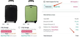 GRAB : Trolley Bag from Rs.764 Apply Code : TRAVELNEW