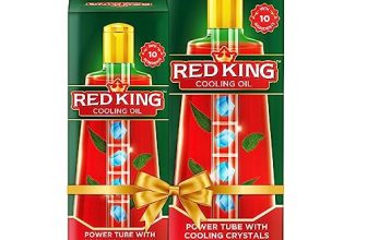Red King Cooling Oil|Non Sticky| Power Of 10 Ayurvedic Ingredients| Relieves Fatigue, Sleeplessness, Headache And Stress, 280 Ml + 180 Ml Combo