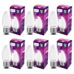 Philips 4-Watt 400-Lumen Frosted Candle E27 Base (Cool White, Pack Of 6) – Decorative, Ambience For Chandeliers, Wall Lights, Desk Lamps, Floor Lamps